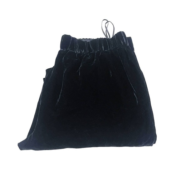 J. Crew Crushed Velvet Semi-Sheer Black Pants SZ 8 NWT - Picture 1 of 7